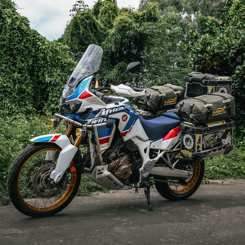 LOBOO Torba motocyklowa TPU Składana / rozszerzalna wodoodporna 30L czarna