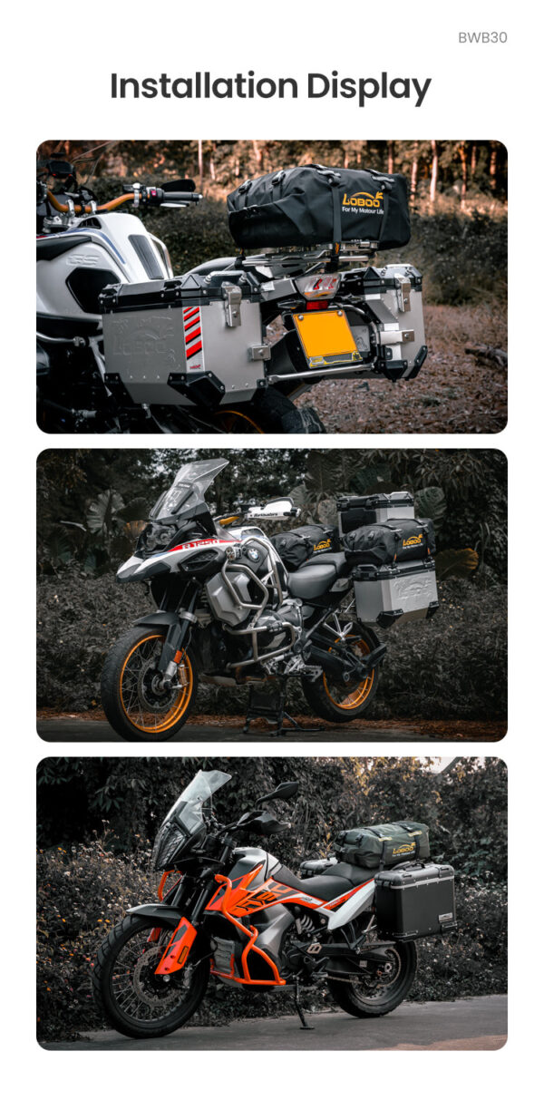 LOBOO Torba motocyklowa TPU Składana / rozszerzalna wodoodporna 30L zielona