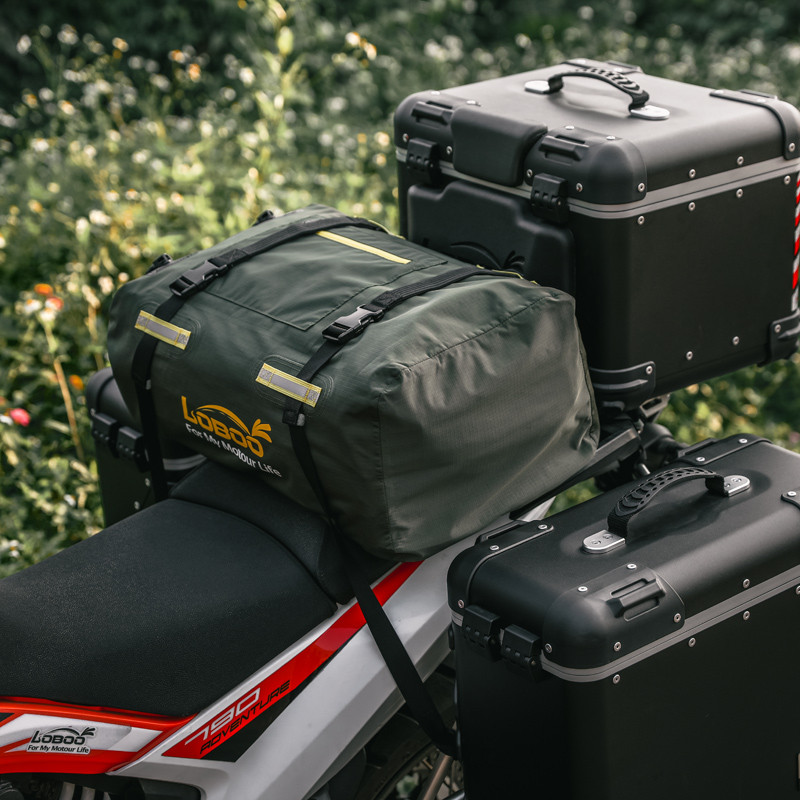 LOBOO Torba motocyklowa TPU Składana / rozszerzalna wodoodporna 30L zielona