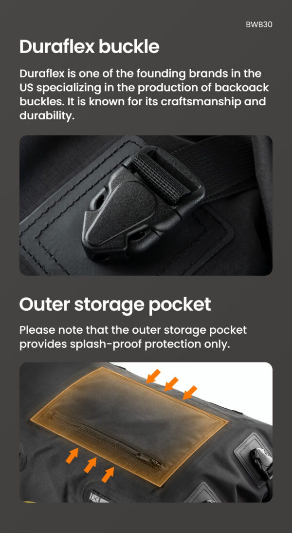 LOBOO Torba motocyklowa TPU Składana / rozszerzalna wodoodporna 30L zielona