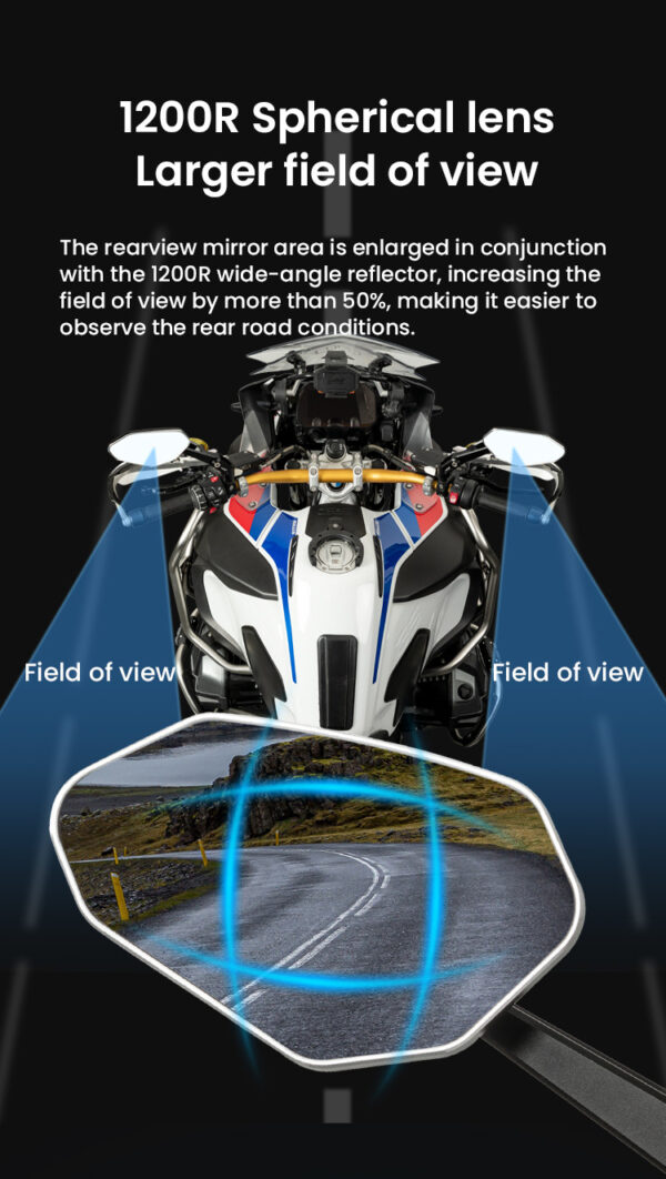 LOBOO Składane lusterka wsteczne czarne (para), aluminium, CNC