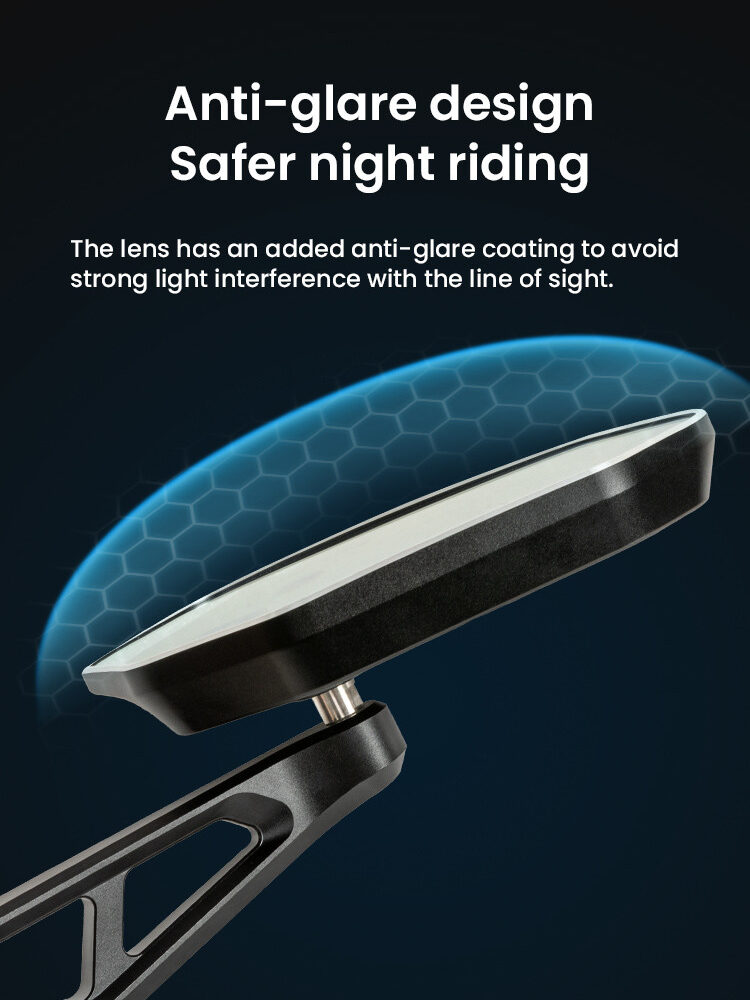 LOBOO Składane lusterka wsteczne czarne (para), aluminium, CNC