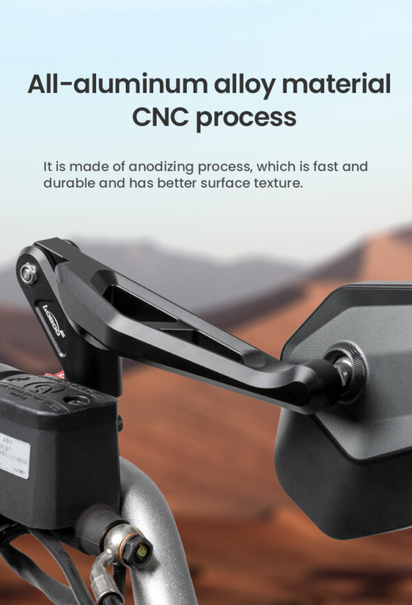 LOBOO Składane lusterka wsteczne czarne (para), aluminium, CNC