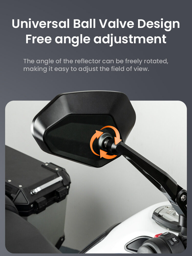 LOBOO Składane lusterka wsteczne czarne (para), aluminium, CNC