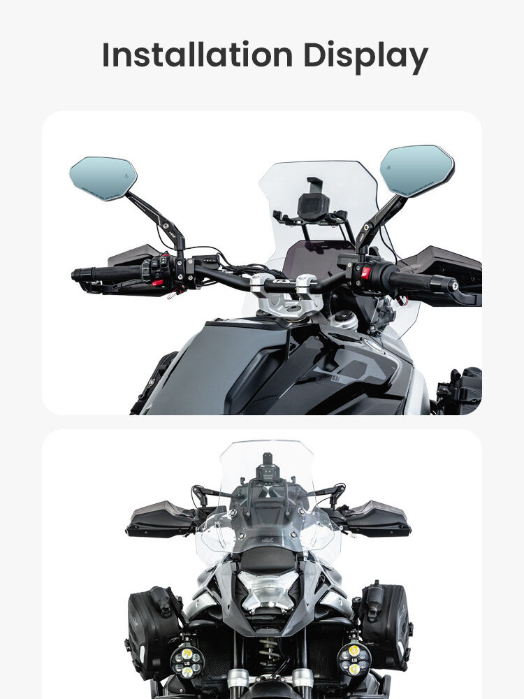 LOBOO Składane lusterka wsteczne (para), czujniki ultradźwiekowe SVA, aluminium, CNC