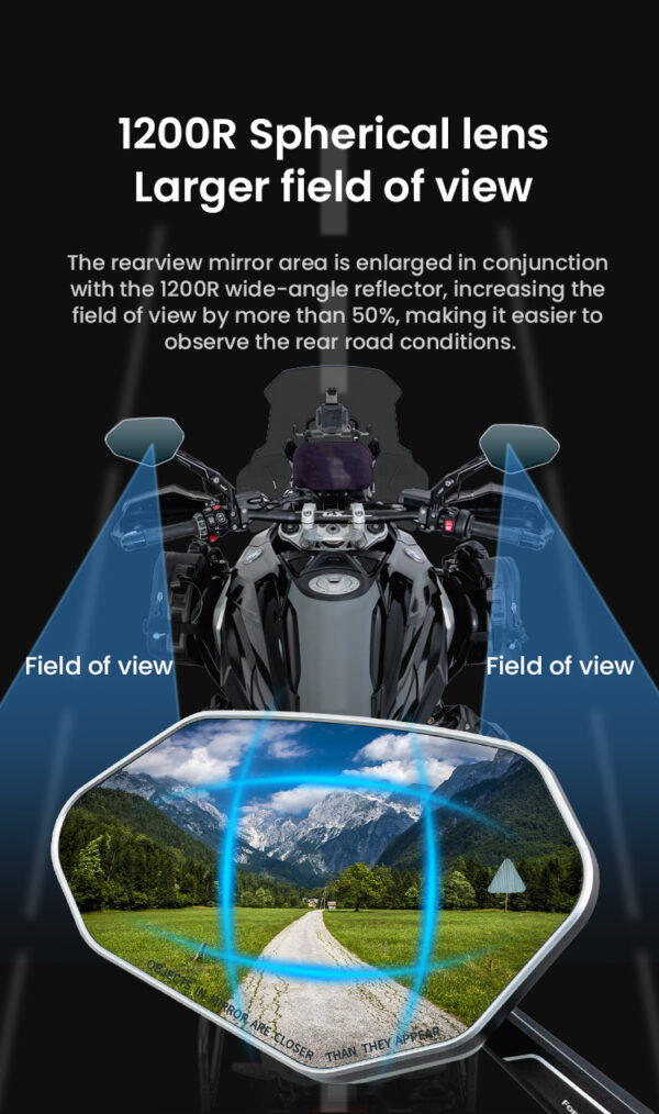 LOBOO Składane lusterka wsteczne (para), czujniki ultradźwiekowe SVA, aluminium, CNC