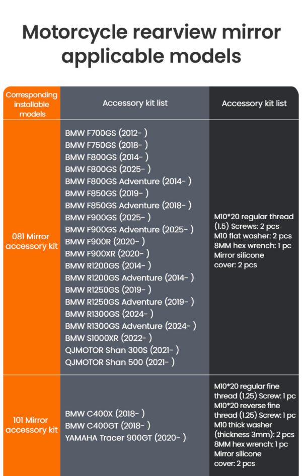 LOBOO Składane lusterka wsteczne (para), PC+ABS