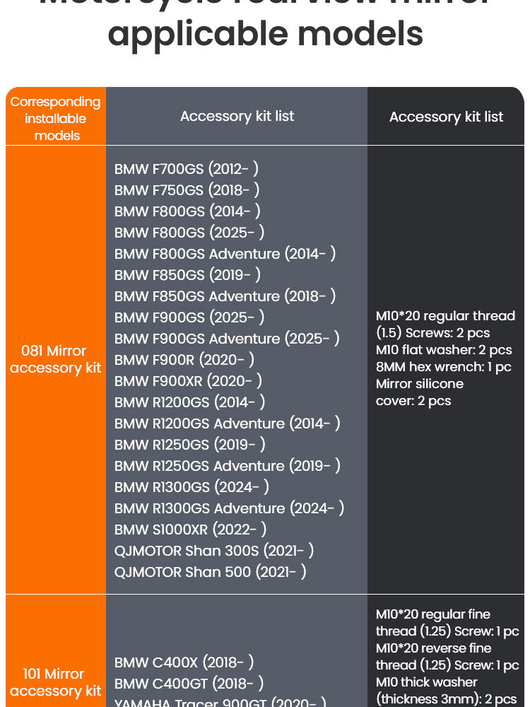 LOBOO Składane lusterka wsteczne (para), PC+ABS