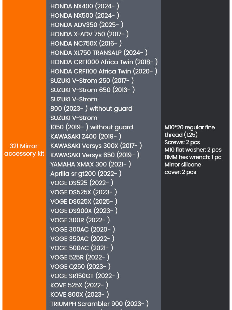 LOBOO Składane lusterka wsteczne (para), PC+ABS