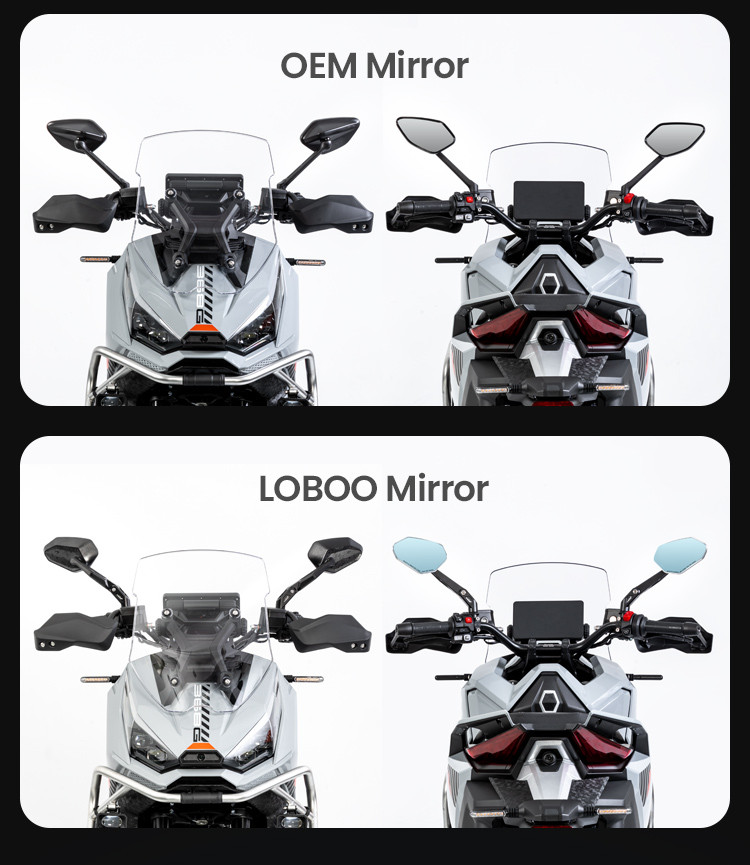 LOBOO Składane lusterka wsteczne (para), PC+ABS