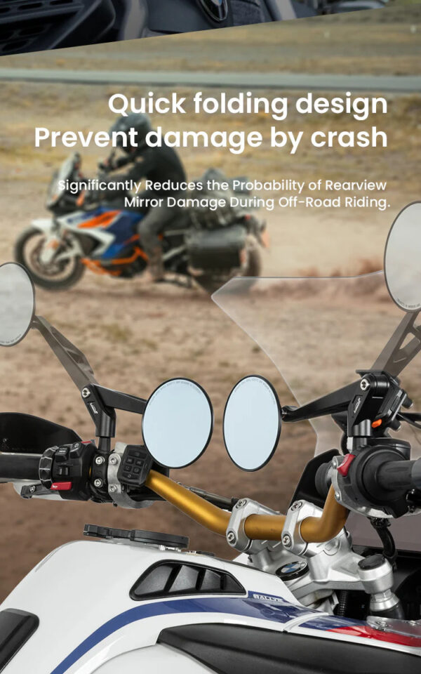 LOBOO Składane lusterka wsteczne (para) aluminium, CNC