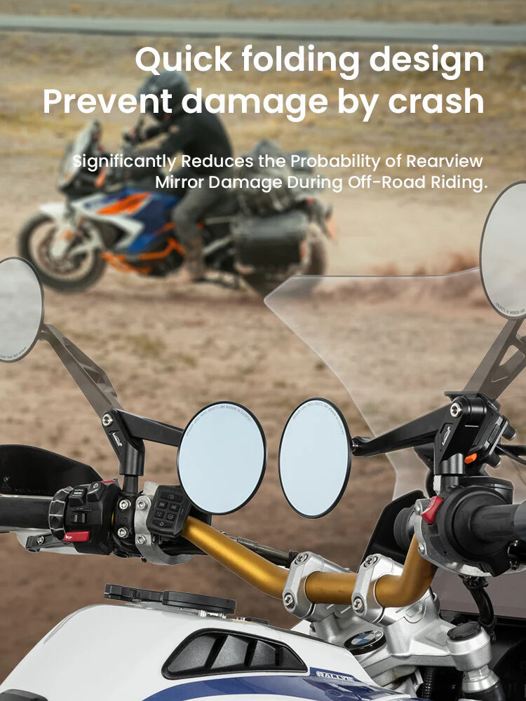 LOBOO Składane lusterka wsteczne (para) aluminium, CNC