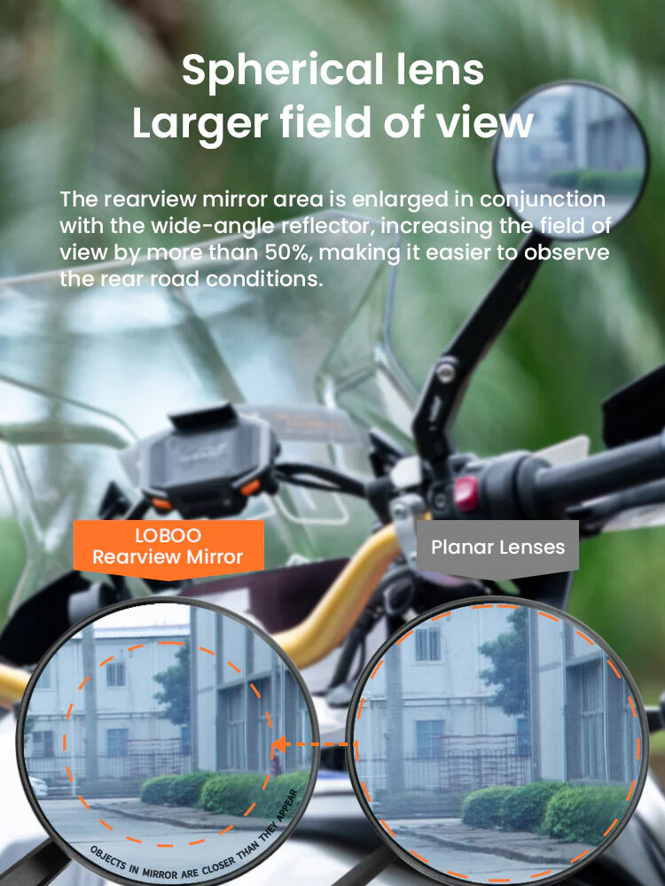 LOBOO Składane lusterka wsteczne (para) aluminium, CNC