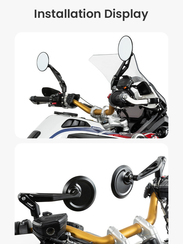 LOBOO Składane lusterka wsteczne (para) aluminium, CNC