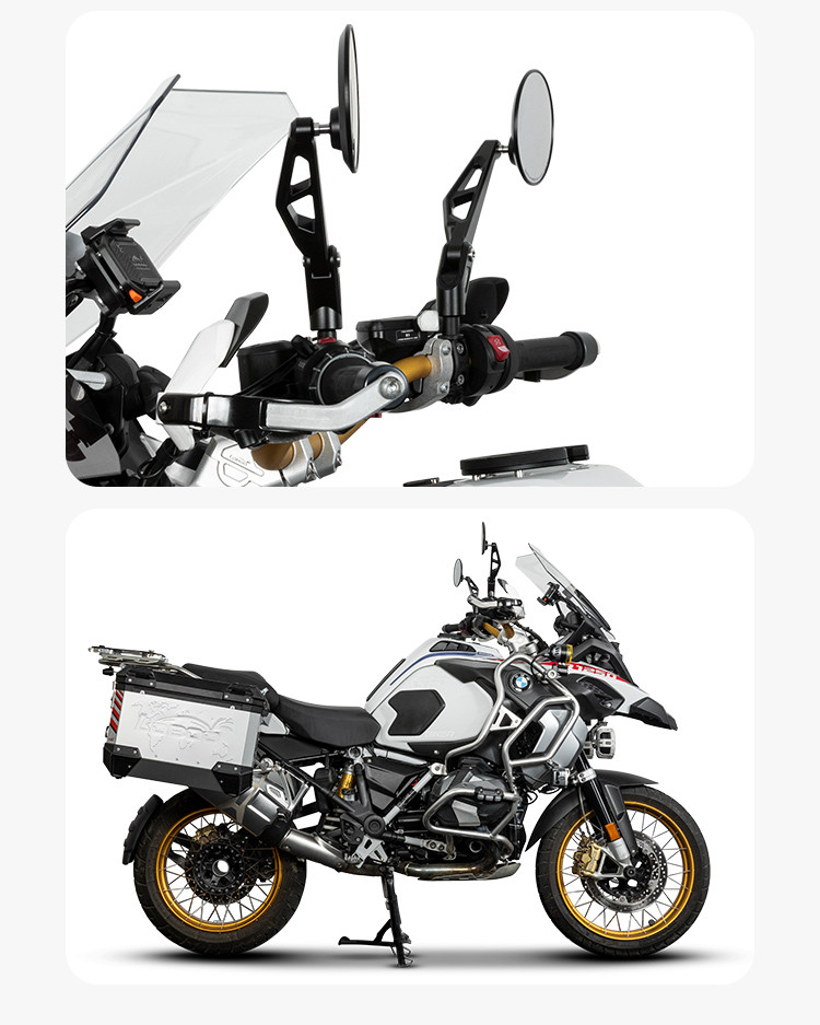 LOBOO Składane lusterka wsteczne (para) aluminium, CNC