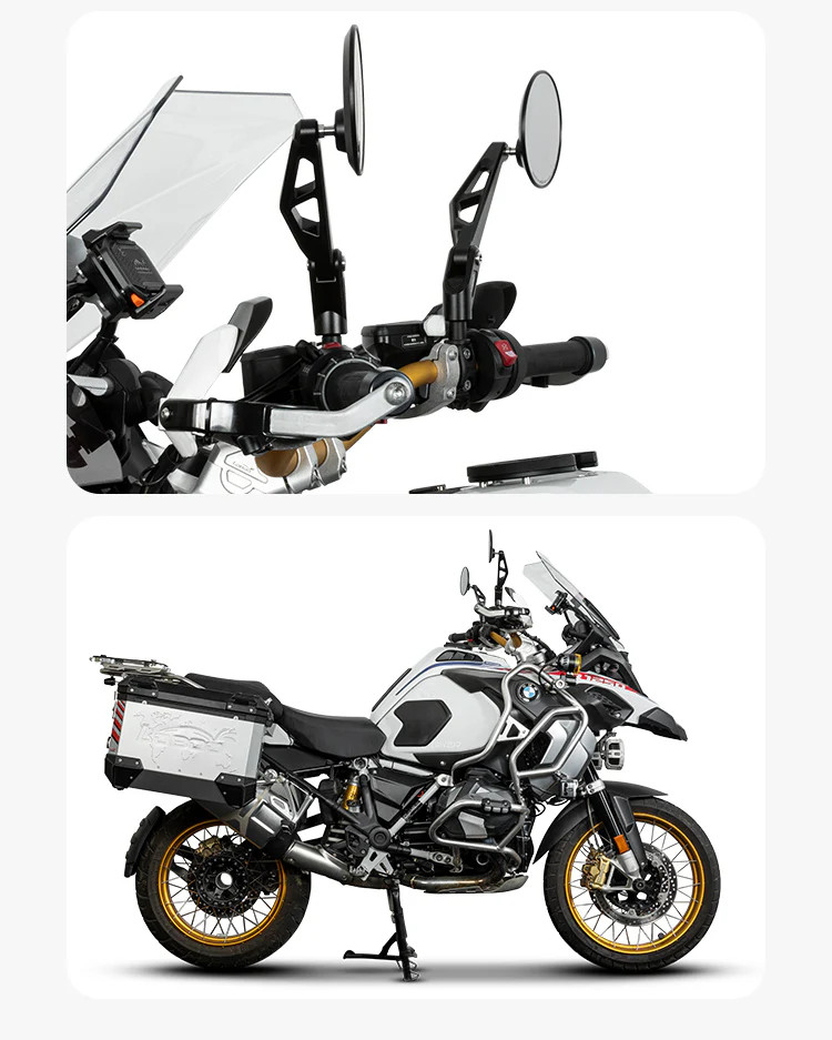 LOBOO Składane lusterka wsteczne (para) aluminium, CNC