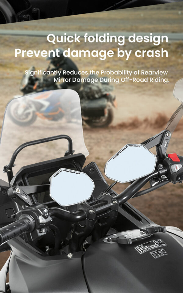 LOBOO Składane lusterka wsteczne (para), aluminium, CNC