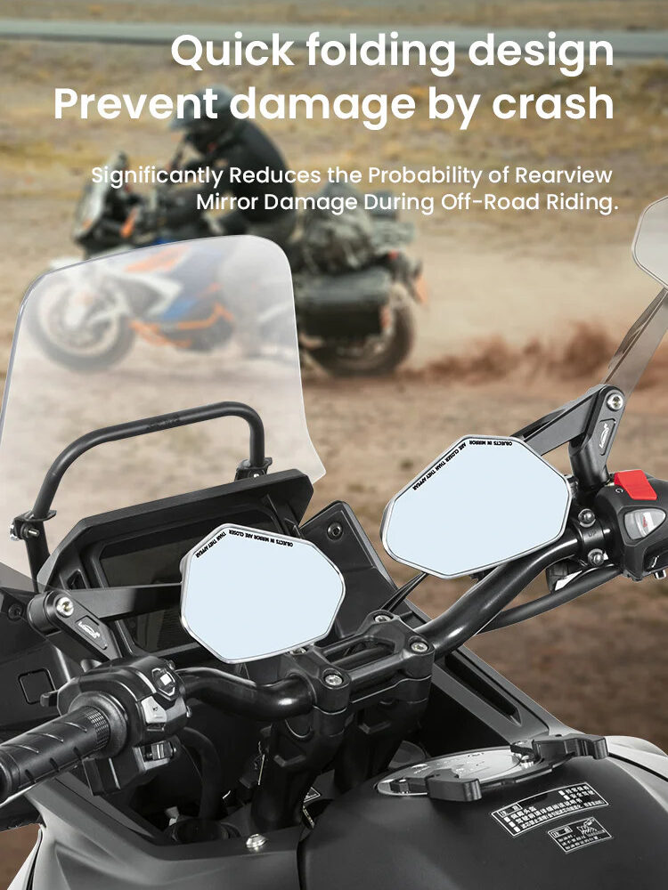 LOBOO Składane lusterka wsteczne (para), aluminium, CNC