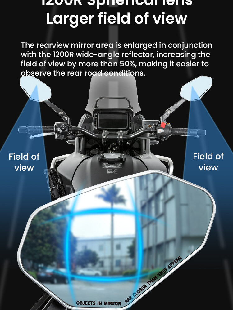 LOBOO Składane lusterka wsteczne (para), aluminium, CNC