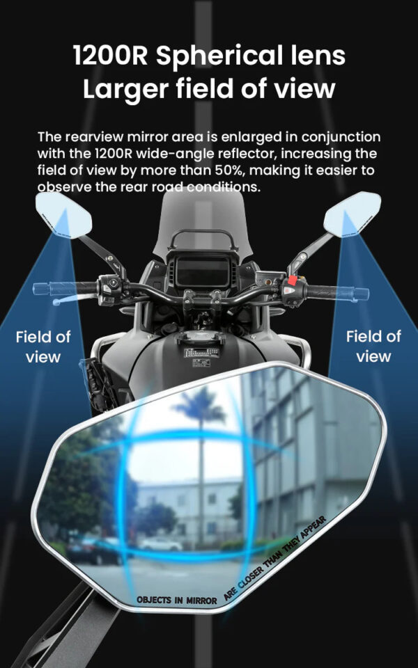 LOBOO Składane lusterka wsteczne (para), aluminium, CNC