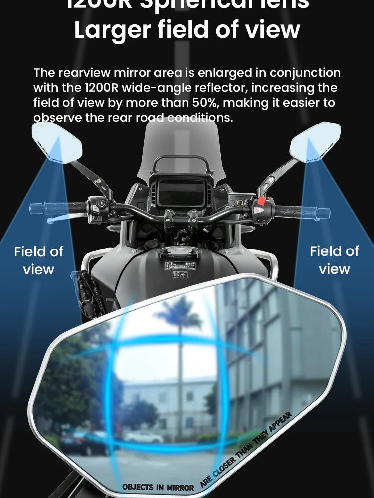 LOBOO Składane lusterka wsteczne (para), aluminium, CNC