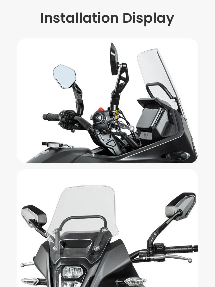 LOBOO Składane lusterka wsteczne (para), aluminium, CNC