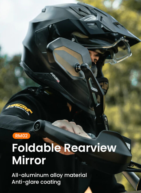 LOBOO Składane lusterka wsteczne srebrne (para), aluminium, CNC