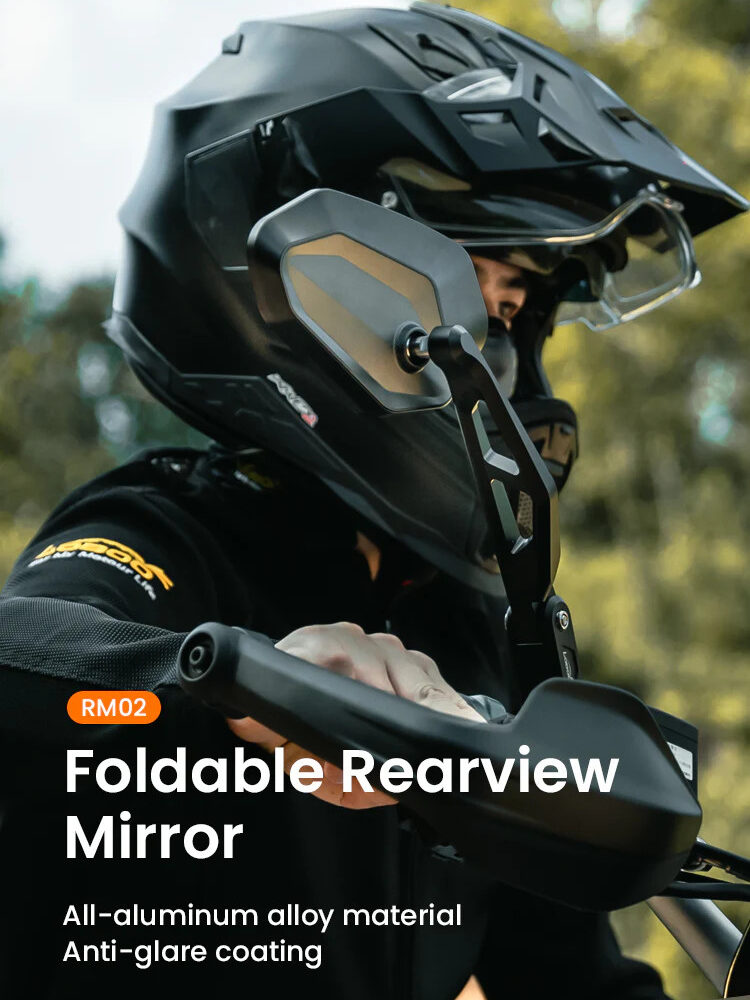 LOBOO Składane lusterka wsteczne srebrne (para), aluminium, CNC