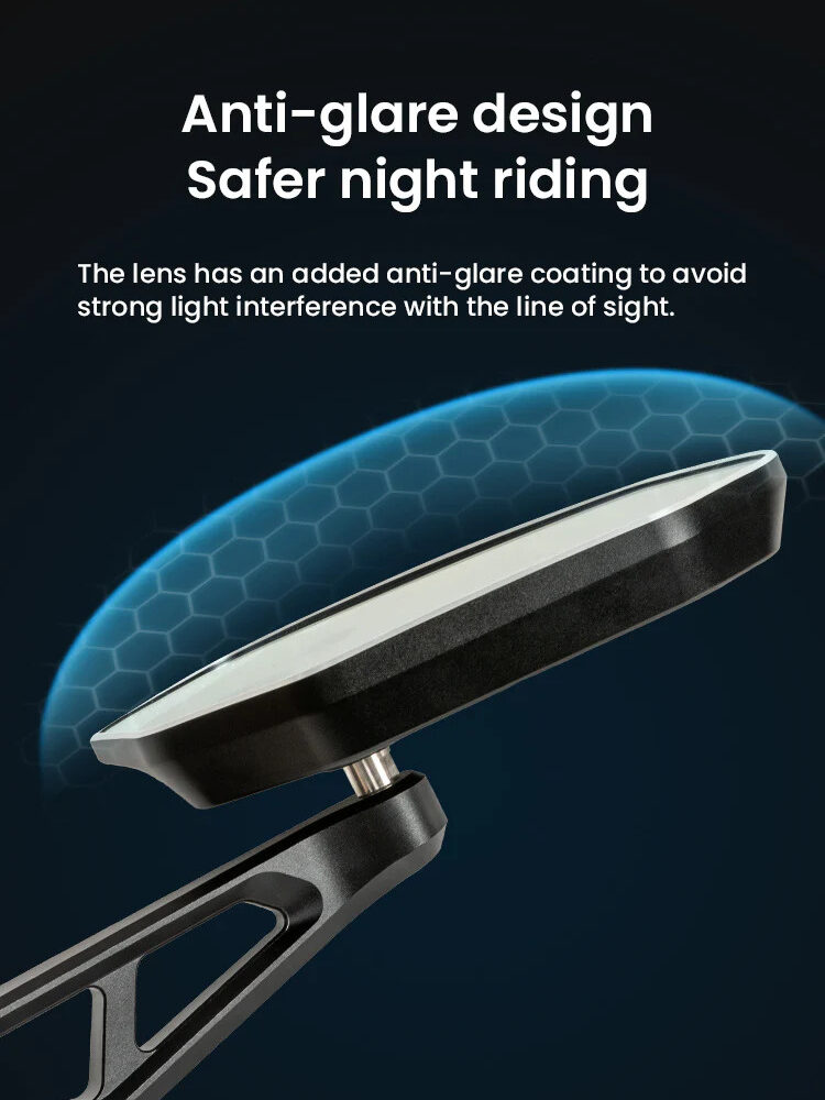 LOBOO Składane lusterka wsteczne srebrne (para), aluminium, CNC