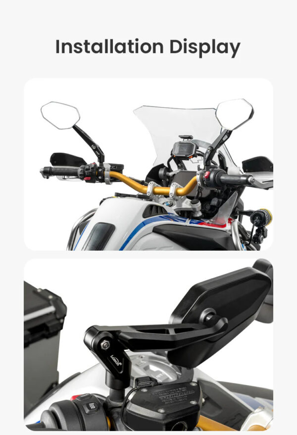 LOBOO Składane lusterka wsteczne srebrne (para), aluminium, CNC