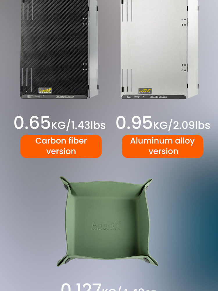 LOBOO Składany blat stołu do kufrów bocznych - aluminium