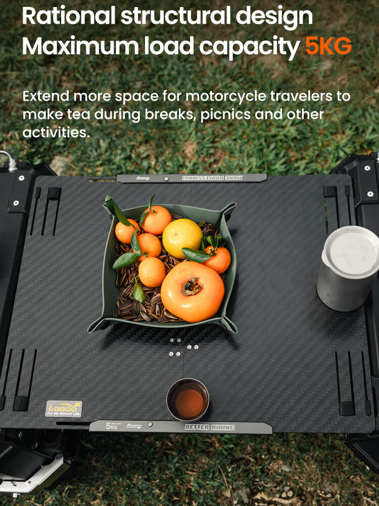 LOBOO Składany blat stołu do kufrów bocznych - aluminium