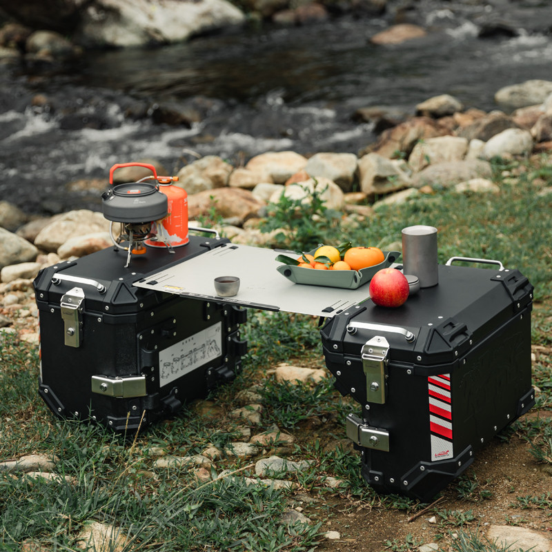 LOBOO Składany blat stołu do kufrów bocznych - aluminium