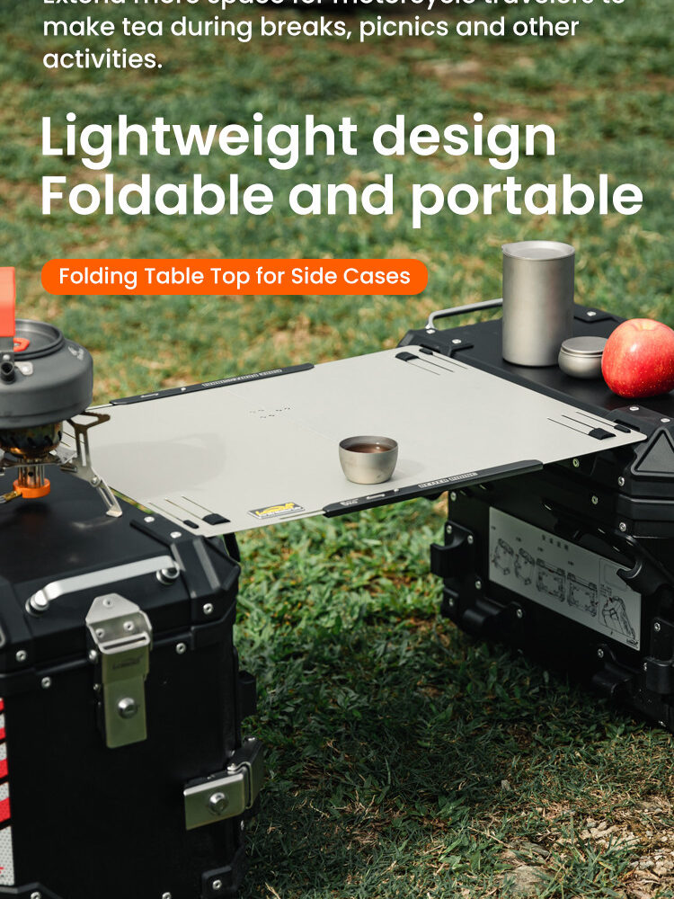 LOBOO Składany blat stołu do kufrów bocznych - aluminium