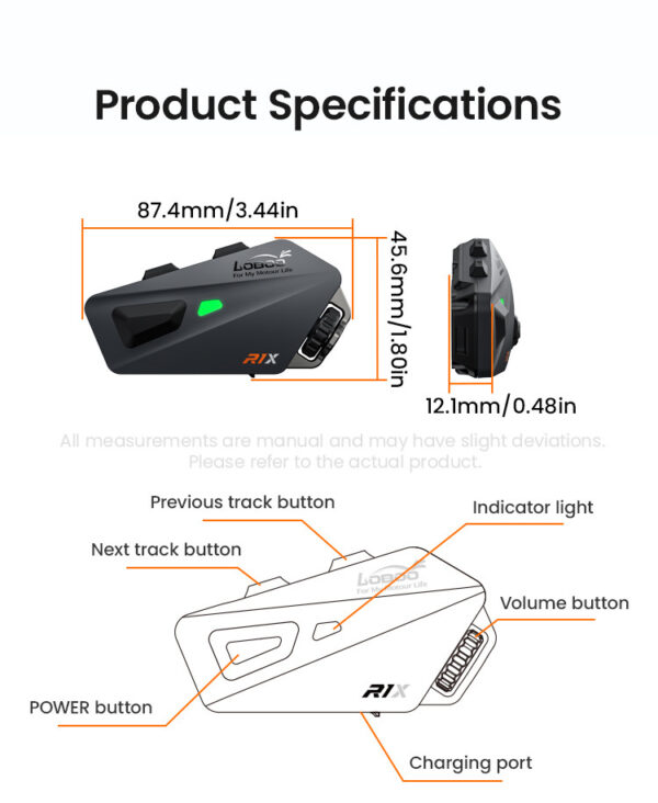 LOBOO Słuchawki BT z mikrofonem (z modułem R1X) (11.1.14002.001.71)