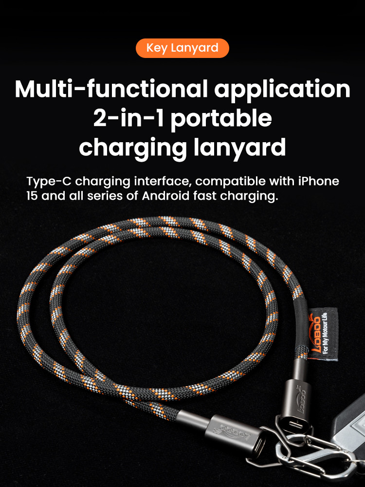 LOBOO Smycz/kabel do ładowania USB-C 100W