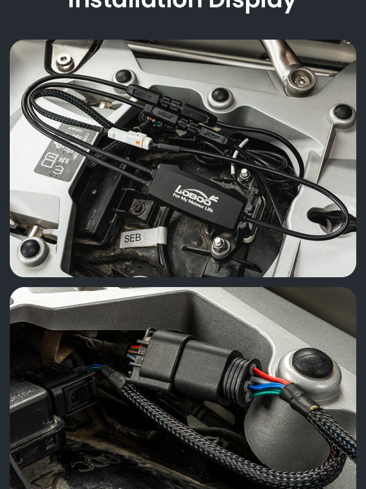 LOBOO Sterownik reflektorów motocyklowych BMW CAN-BUS, Plug & Play, IP68