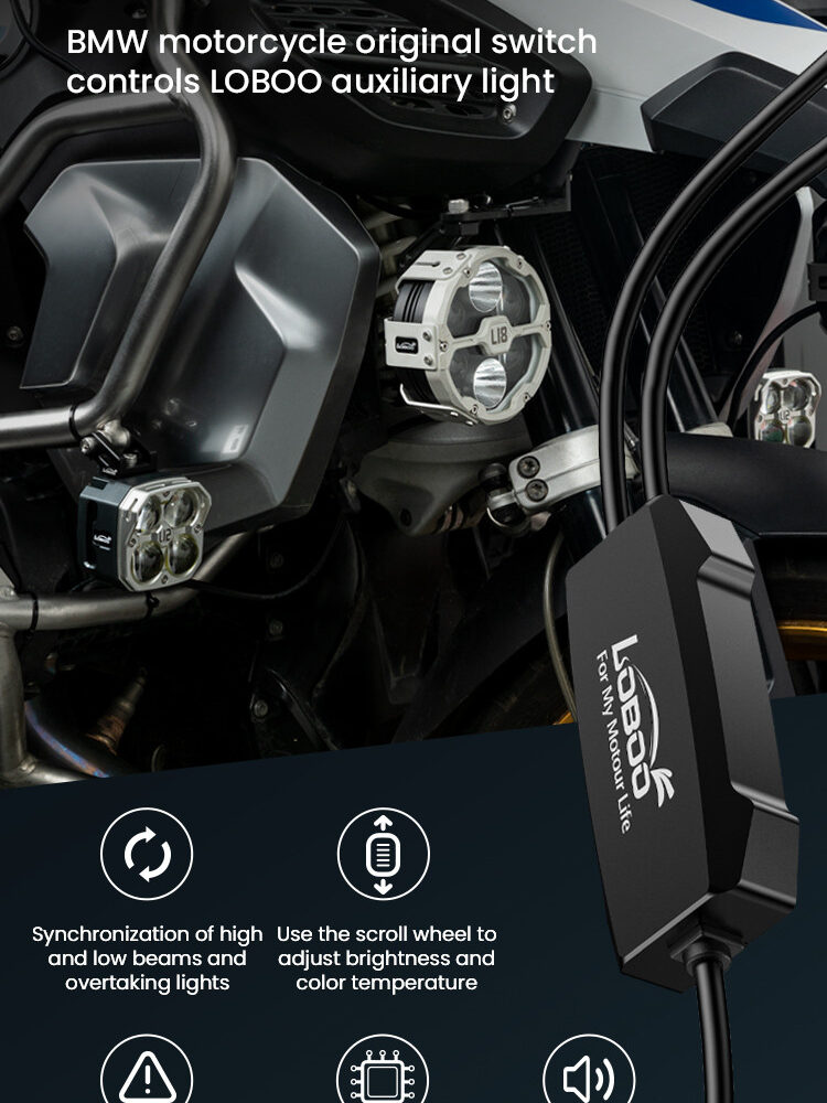 LOBOO Sterownik reflektorów motocyklowych BMW CAN-BUS, Plug & Play, IP68