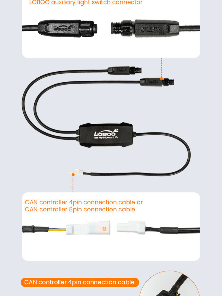 LOBOO Sterownik reflektorów motocyklowych BMW CAN-BUS, Plug & Play, IP68