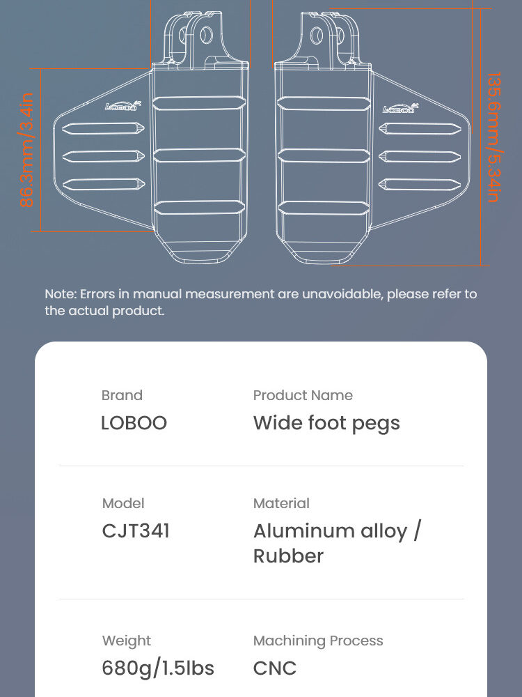 LOBOO Szerokie podnóżki do HONDA GL1800 (2020-)