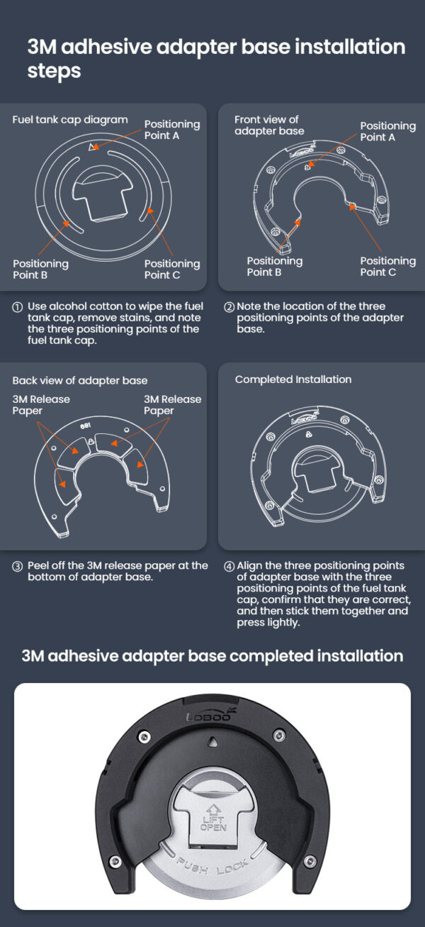 LOBOO Tank Bag z funkcją szybkiego demontażu z kotwy magnetycznej, regulacja montażu w zakresie 110mm, 10L, czarny/szary