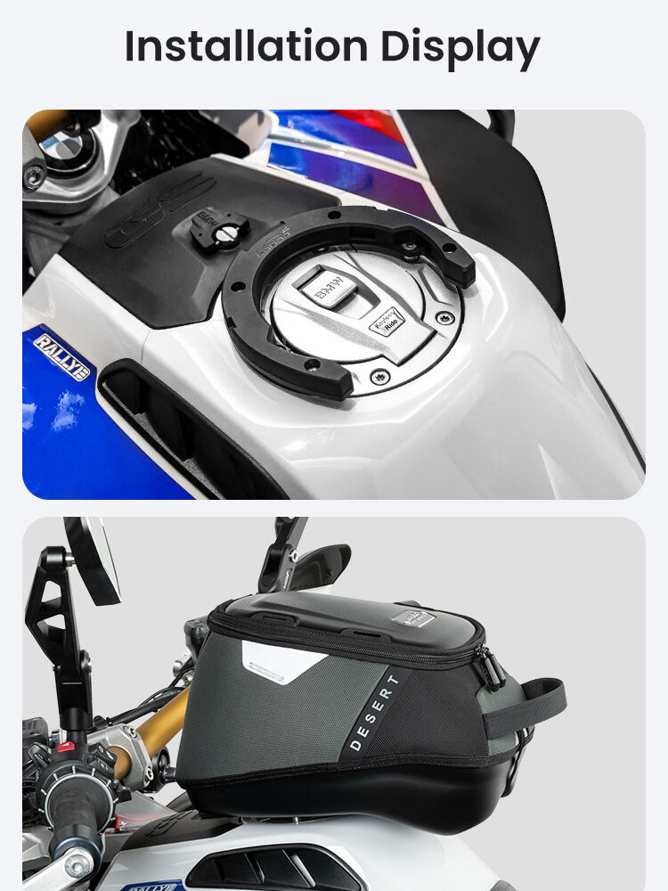 LOBOO Tank Bag z funkcją szybkiego demontażu z kotwy magnetycznej, regulacja montażu w zakresie 110mm, 10L, czarny/szary