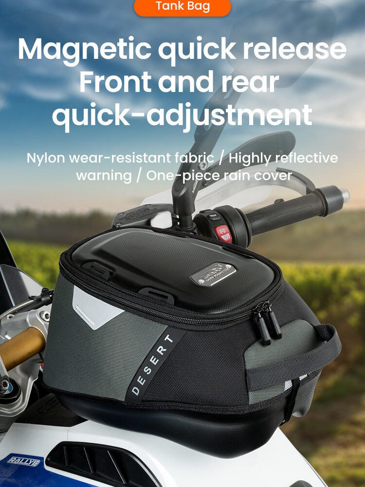 LOBOO Tank Bag z funkcją szybkiego demontażu z kotwy magnetycznej, regulacja montażu w zakresie 110mm, 10L, czarny/szary