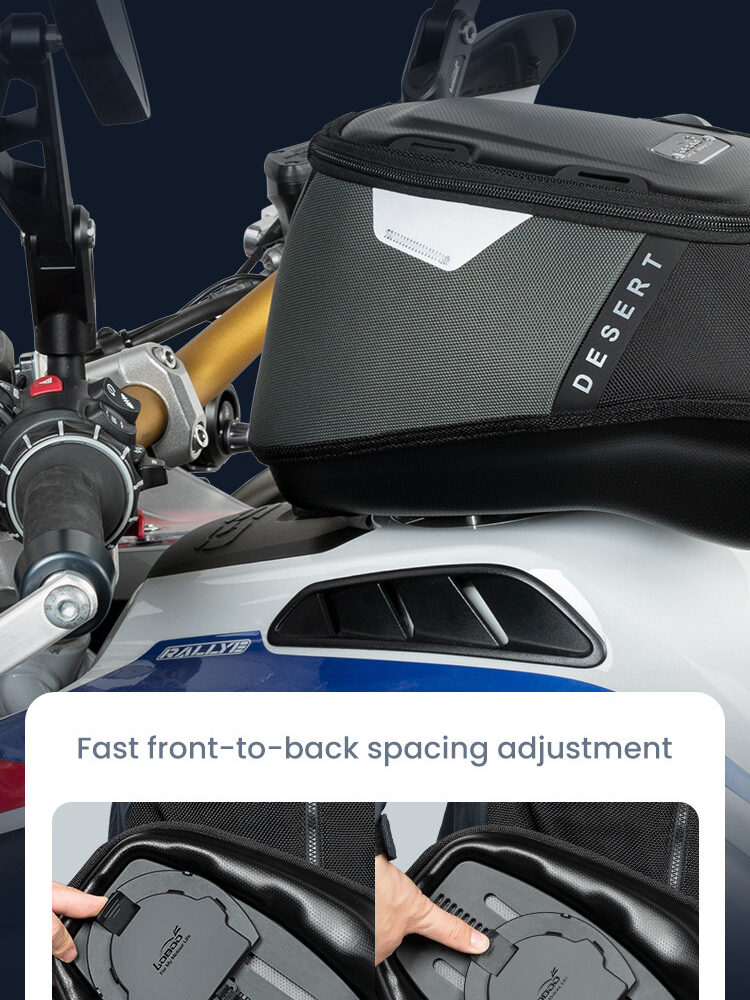 LOBOO Tank Bag z funkcją szybkiego demontażu z kotwy magnetycznej, regulacja montażu w zakresie 110mm, 10L, czarny/szary