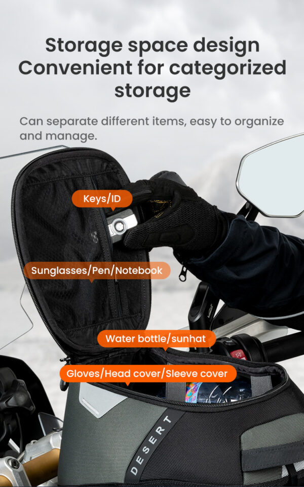 LOBOO Tank Bag z funkcją szybkiego demontażu z kotwy magnetycznej, regulacja montażu w zakresie 110mm, 10L, czarny/szary