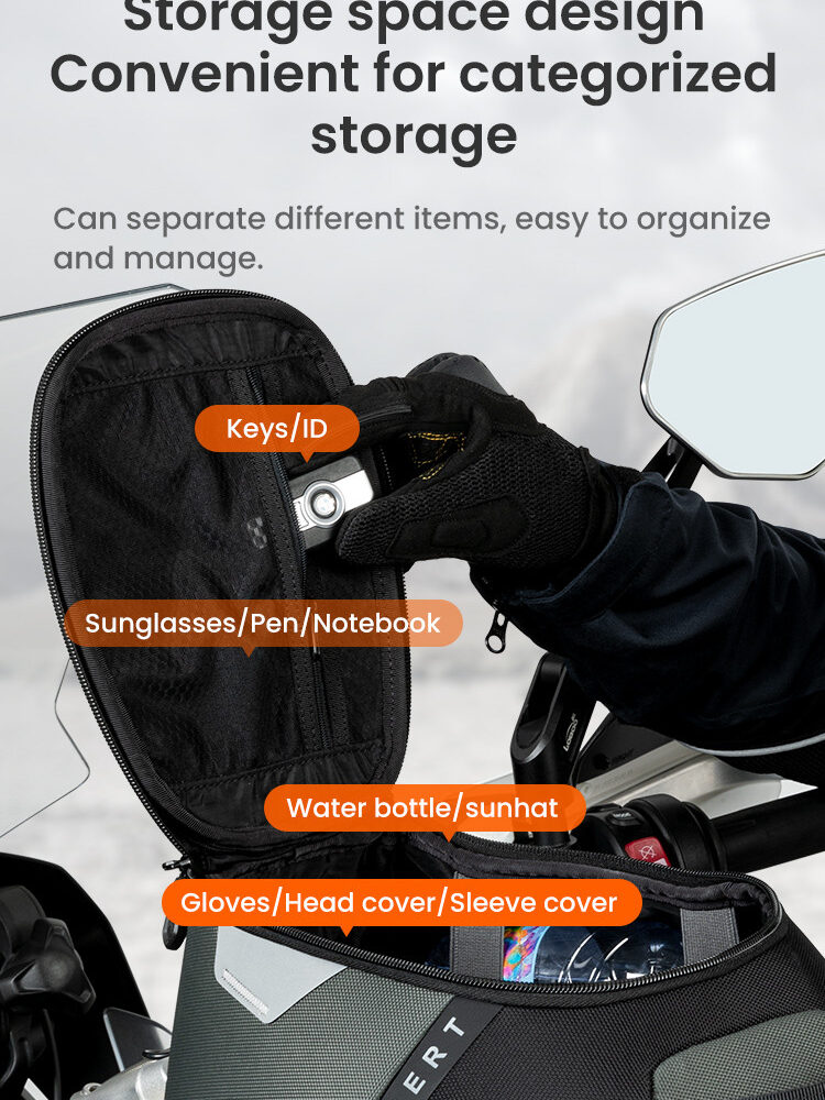 LOBOO Tank Bag z funkcją szybkiego demontażu z kotwy magnetycznej, regulacja montażu w zakresie 110mm, 10L, czarny/szary