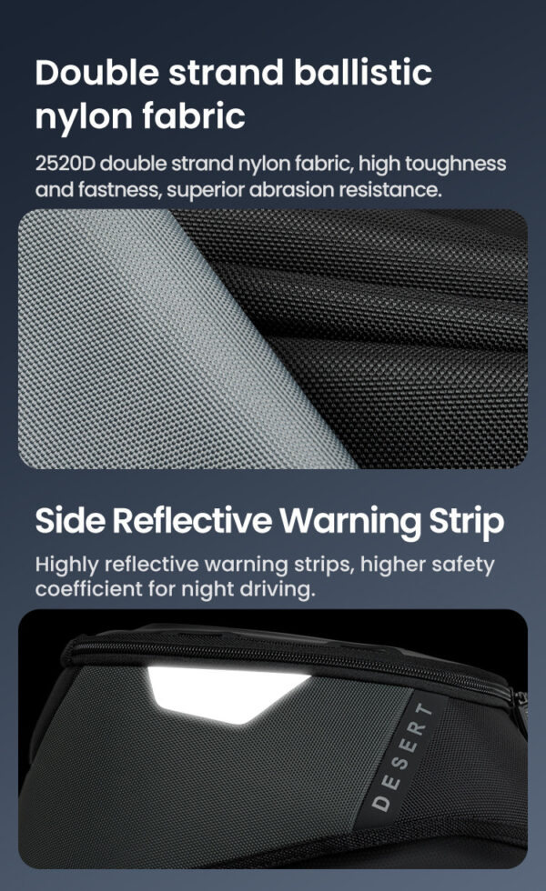 LOBOO Tank Bag z funkcją szybkiego demontażu z kotwy magnetycznej, regulacja montażu w zakresie 110mm, 10L, czarny/szary