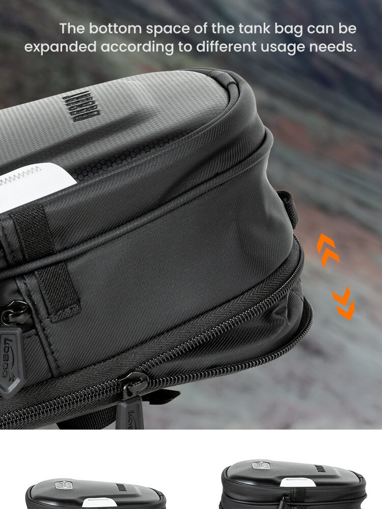 loboo-tank-bag-25-35l LOBOO Tank bag z funkcją szybkiego demontażu z kotwy magnetycznej, regulacja montażu 110mm, pojemność 2,5-3,5L, czarny