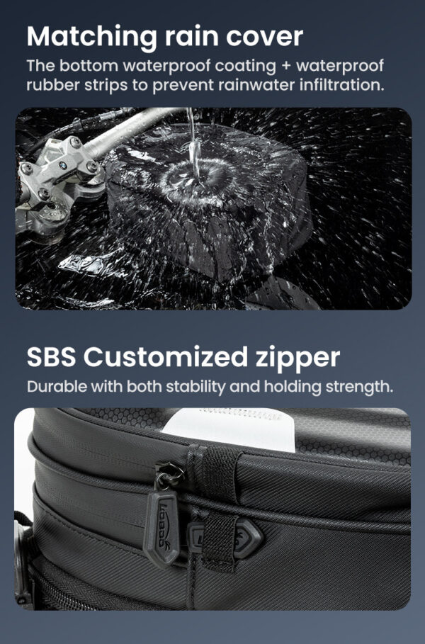 LOBOO Tank bag z funkcją szybkiego demontażu z kotwy magnetycznej, regulacja montażu w zakresie 110mm, rozszerzany w zakresie 2,5