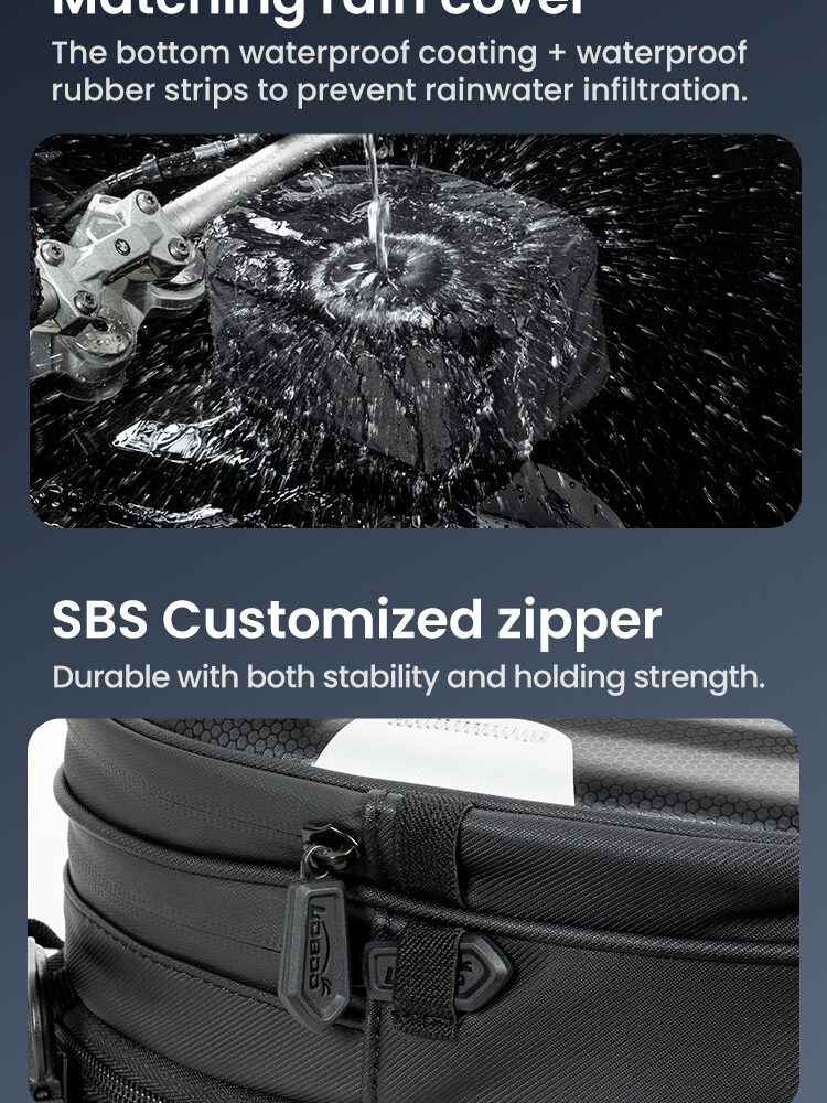 LOBOO Tank bag z funkcją szybkiego demontażu z kotwy magnetycznej, regulacja montażu w zakresie 110mm, rozszerzany w zakresie 2,5